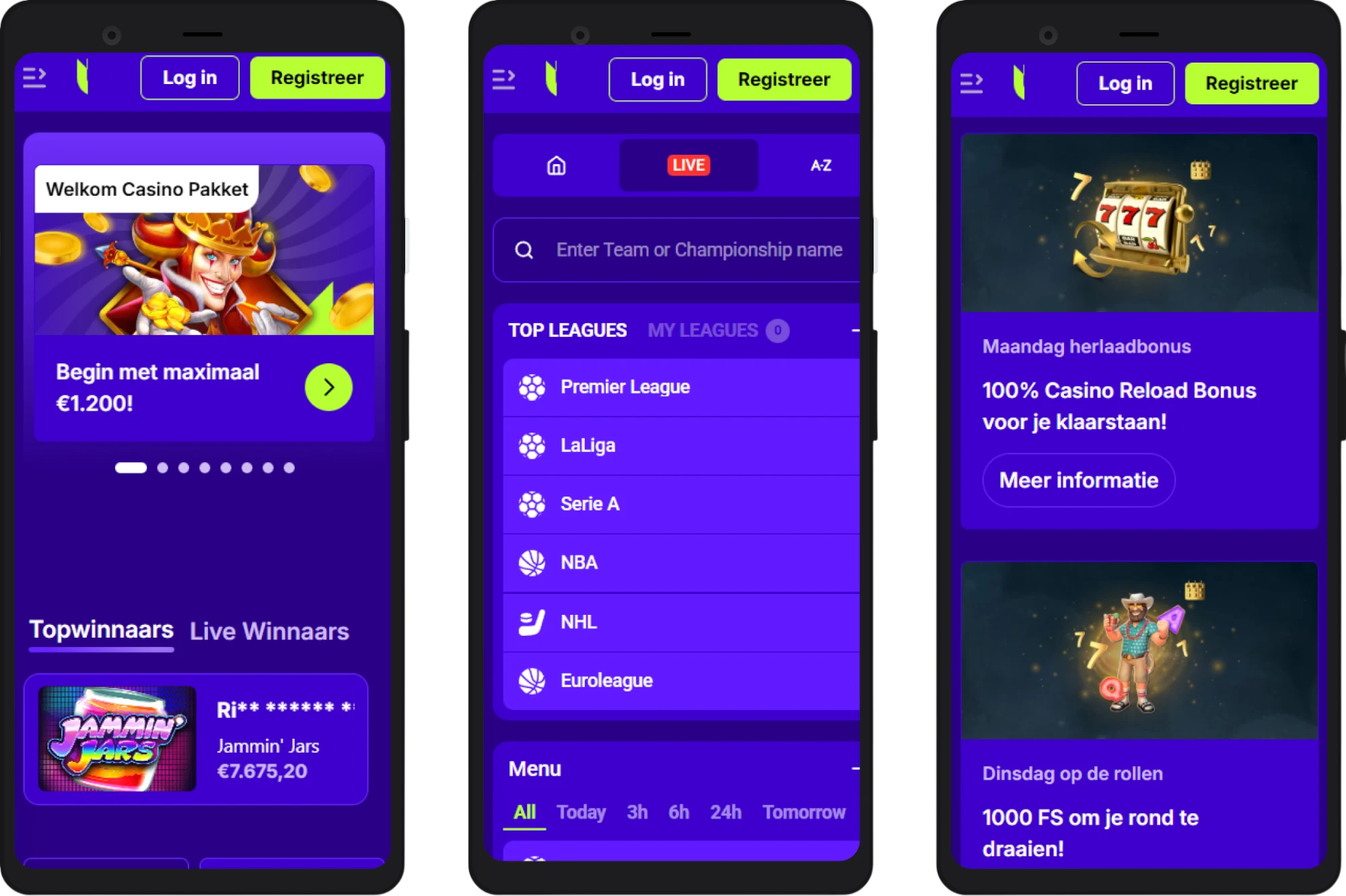 UpSpinz Casino mobiele versie voor smartphone en tablet