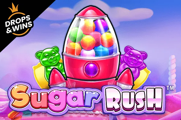 Sugar Rush slot bij UpSpinz Casino met kleurrijk candy thema